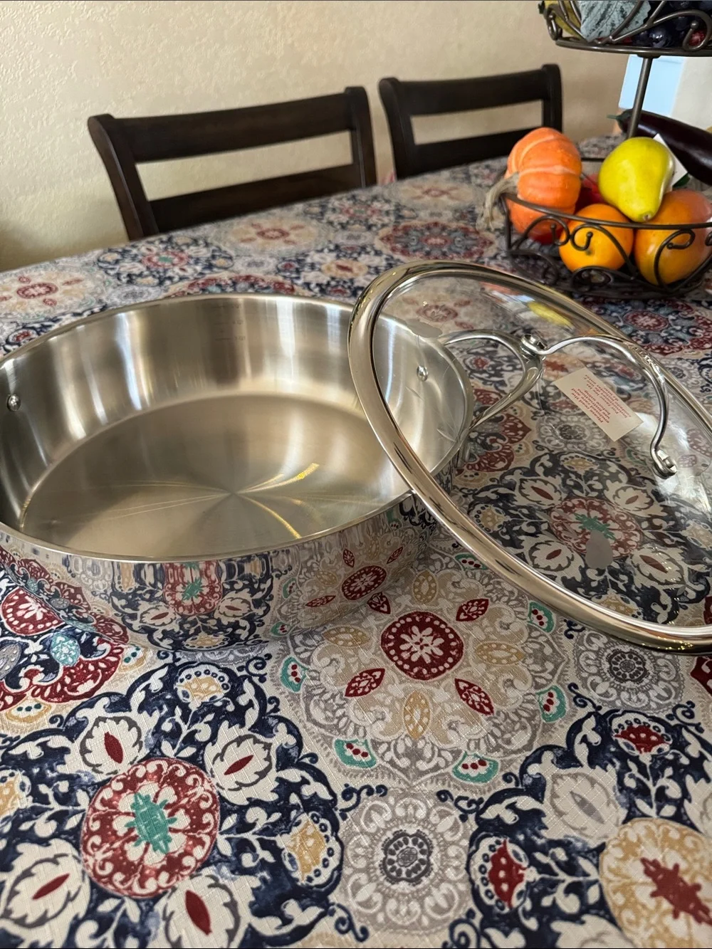 Princess House Stainless Steel Sauté Pan with Glass Lid - Silver